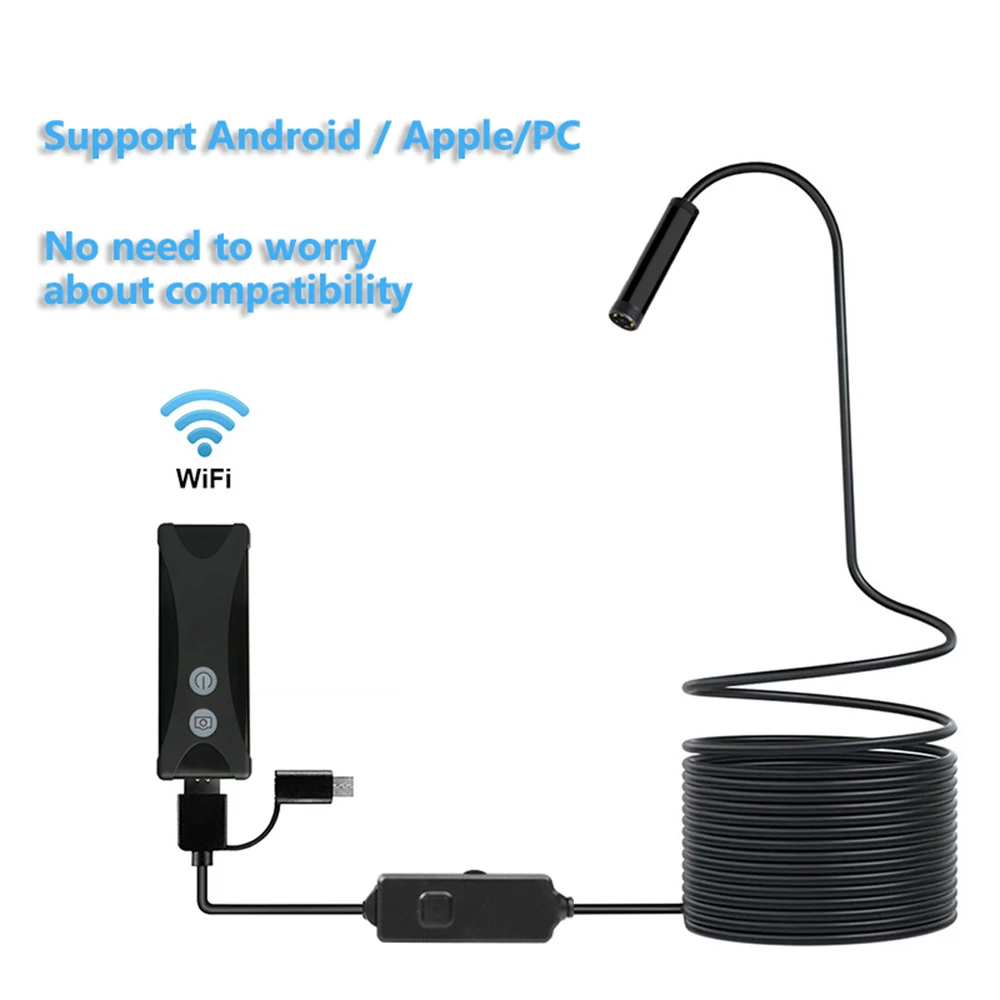 Ceny Bezprzewodowa kamera endoskopowa WIFI wodoodporna inspekcja Mini kamera 8mm 1 2 3 5M endoskop usb boroskop dla Iphone android pc IOS