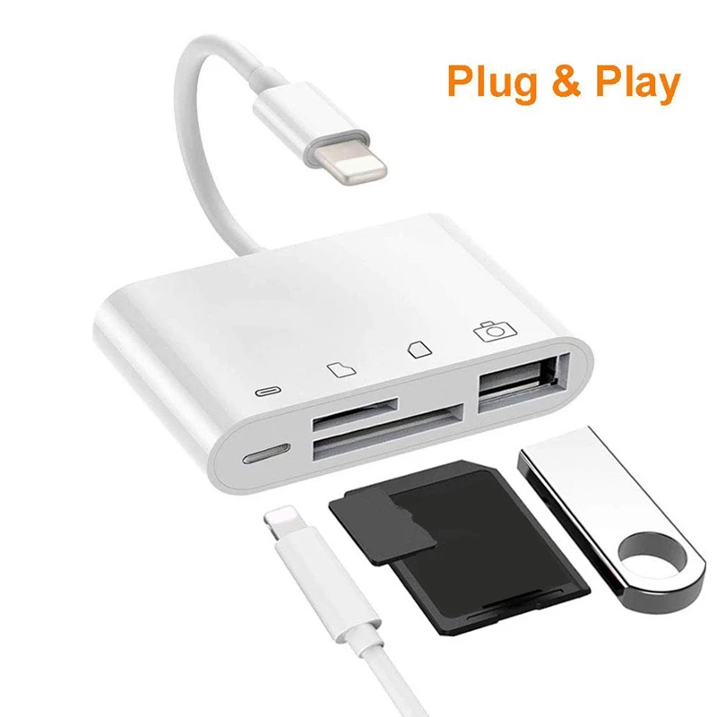 4 в 1 Sd/Tf кард-ридер адаптер с Usb 2,0 Otg для Iphone/Ipad цифровой камеры ридер адаптер не требуется приложение