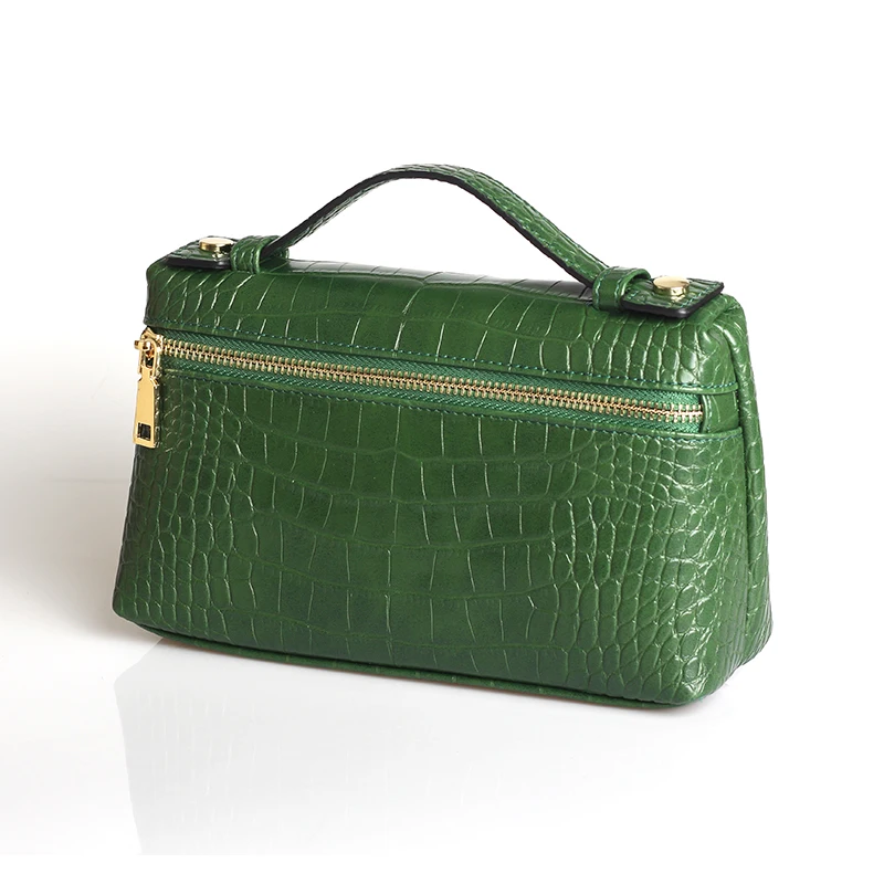 HIGHREAL индивидуальный дизайн с узором страуса из натуральной кожи сумки женские вечерние клатч сумка трендовая сумка - Color: Croc Green  (L)