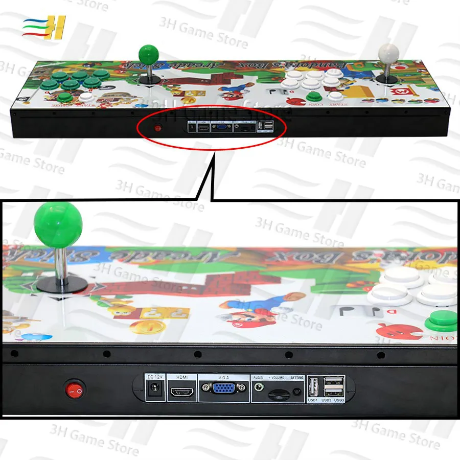 Pandora box 9d 2500 В 1 консоль джойстик Кнопка 3d игры HDMI VGA выход HD Поддержка 3P 4P игры usb можно подключить геймпад