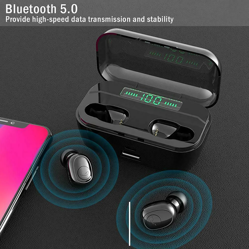 G6S TWS Bluetooth наушники беспроводные наушники с 3500 мАч Беспроводное зарядное устройство светодиодный дисплей IPX7 Водонепроницаемая гарнитура с микрофоном