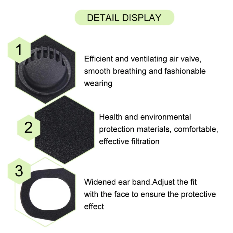 Cycling Face Mask With Filter Carbon Respirator Air Purifying Windproof Mouth-muffle Washable Masks Spongek Mouth Muffle FFP2