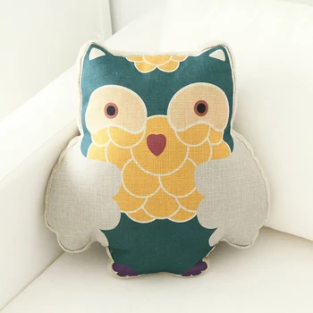 

Soft Cotton Cartoon Printing Cushion Sofa Car Pillow Back Cushion Home Office Decorative Owl Pillowcase Creative Pattern Pillow