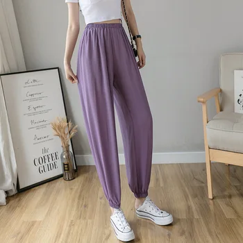 

New casual chiffon trousers summer thin elastic pants women