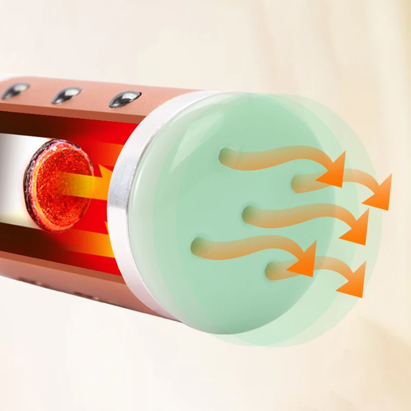 Jade Facial Beauty Massage Device Warm Moxibustion Rods Rotatable Lodestone Massager Moxa Stick Body Meridian Acupuncture Point facial massager massage tool
