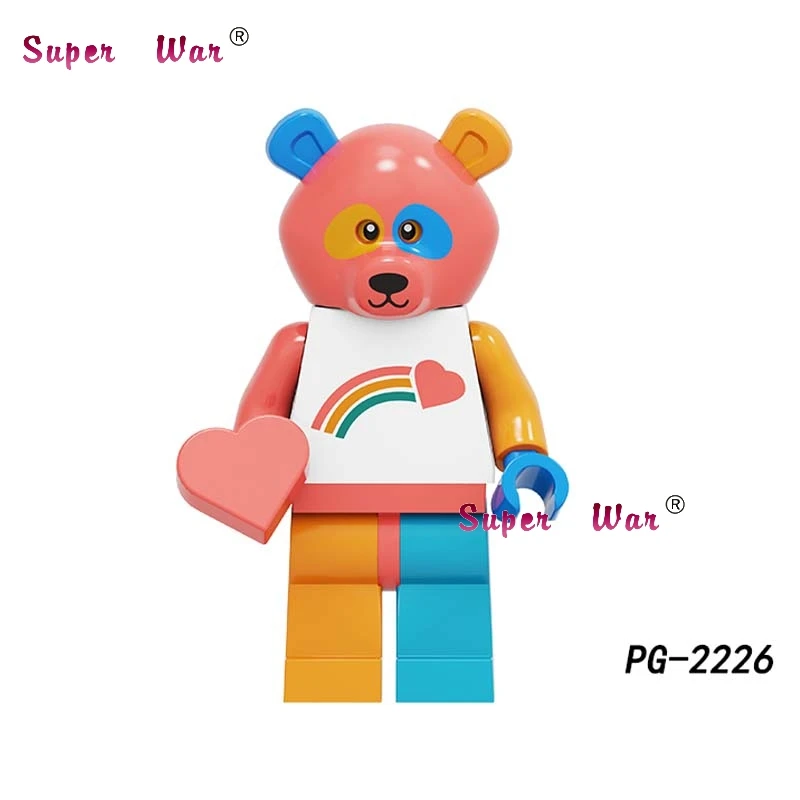 PG2226 50 шт. мультфильм серии Sun Wukong Fox девушка пицца человек медведь Sika Дракон олень строительные блоки для детей игрушки - Цвет: PG2226