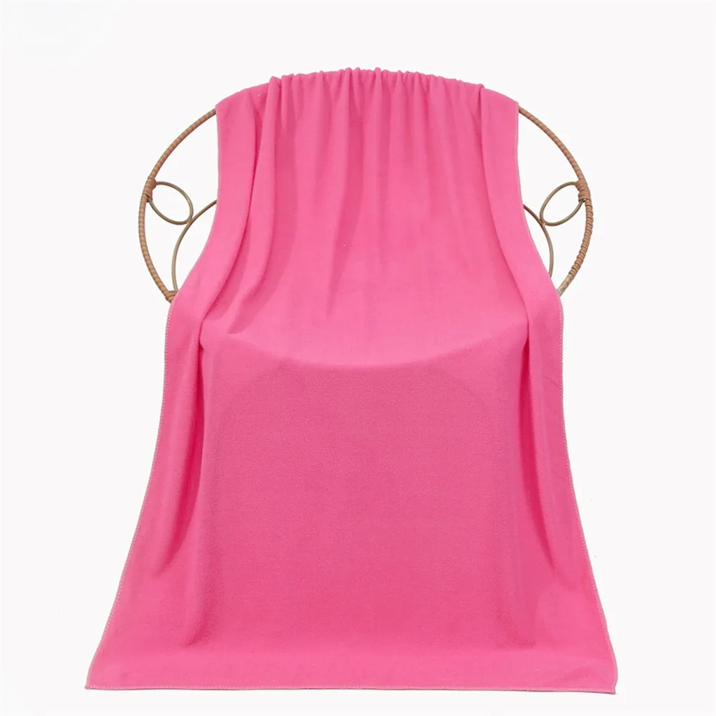 Pink 2 шт., большое полотенце из микрофибры, Пляжное, для ванной, для рук, для спорта, путешествия, для тренажерного зала, легкое, для сушки, Пляжное, холодное полотенце, для улицы, для фитнеса, полотенце - Цвет: Pink