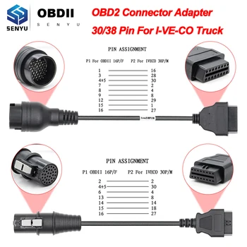 

OBD2 Connector Adapter For IVECO Truck 30/38 Pin OBD to OBD2 16Pin For IVECO OBD OBD2 Diagnostic Auto Tool OBD2 Extension Cable