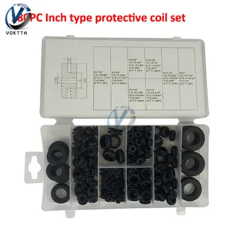 

180pcs Flat Rubber Washer Grommet 8 Sizes Grommet Gasket Silicone Rubber Rings Set Watertightness O-Ring Pack for Protects Wire