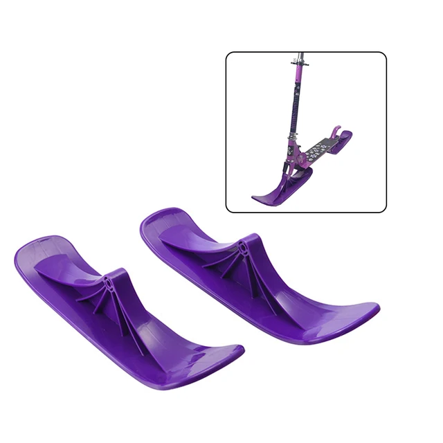 US $11.35 Snow Scooter Ski Kids Skate Board Sled Scooter Winter Cycling Universal Sled Skiing Board Riding Sc
