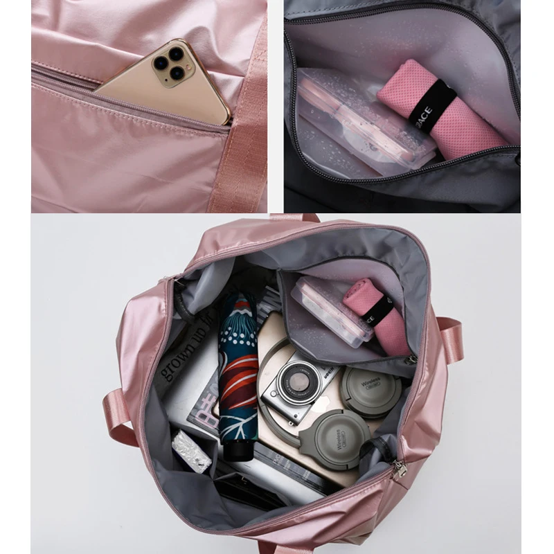 Linda bolsa de gimnasio rosa para mujer, bolsa de viaje deportiva, bolsa de  mano para viajes de fin de semana, tenis, béisbol, yoga, escuela, 安徽快