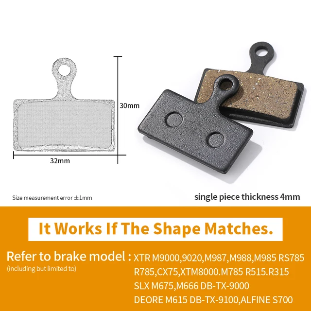 1 Pair of Resin Bicycle Brake Pads are Used For Shimano SRAM AVID HAYES and Other Disc Brakes 852