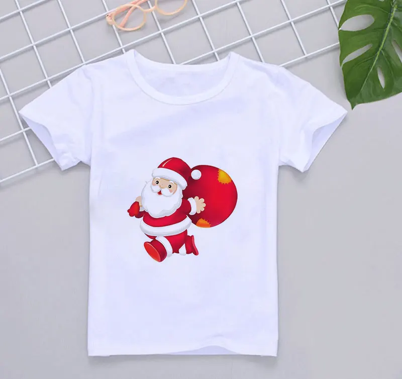 Новинка года; Детские Рождественские рубашки; чулки с оленем и Санта-Клаусом; Рождественская футболка; Рождественская рубашка для мальчиков и девочек; модная Милая футболка - Цвет: 920