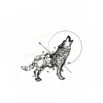 

Waterproof Temporary tatoo stickers Geometry Wolf arrow tatto Tatuajes Hand Tatouage Body flash fakeTattoo Sticker Taty