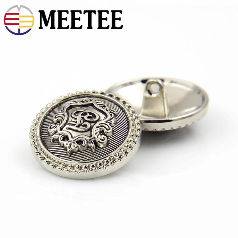 10/30 шт Meetee 15 23 мм Высококачественная Серебристая Металлическая пуговица в стиле
