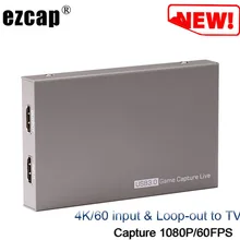 4K 60p Петля-выход к телевизору HDMI игра видео Захват карты запись коробка к USB 3,0 компьютер ноутбук ПК прямая передача 1080P 60fps w/Mic