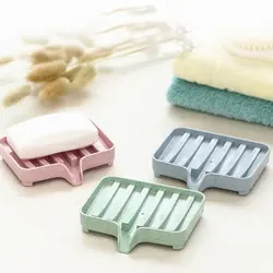 New Non-slip Soap Holder Creative Wheat Straw Plastic Soap Dish with Drain Water Bathroom Soap Dish Storage Box Organizer Rack