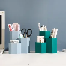Porte stylo de bureau de grande capacité, boîte de rangement de maquillage, crayon, étui de papeterie scolaire et de bureau