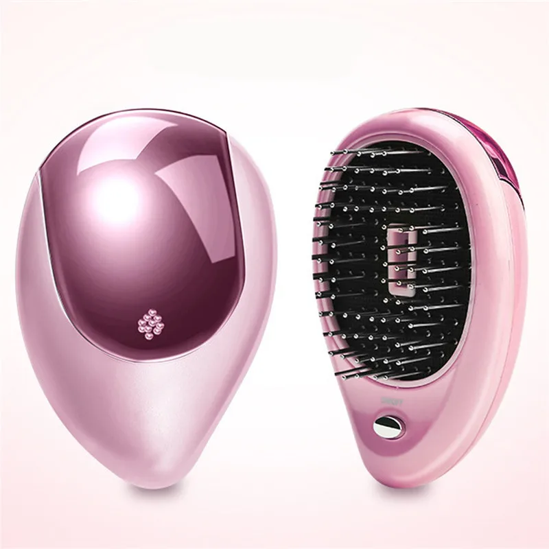 

New Portable Electric Hair Ionic Brush Hair Straightener Brush Negative Ion Comb Anti-static Massage Straight Hair Comb 2 Colors