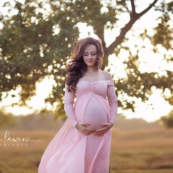 

Baby Shower Jersey Dresses Pregnant Photography long dress Cloak Pregnancy Dresses with Cape Chiffon Cloak Maternity Dress
