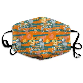 

Seamless Abstract Leaf Pattern Washable Reusable Mask, Cotton Anti Dust Half Face Mouth Mask For Kids Teens Men Women With