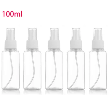 

5pcs Transparent Empty Spray Bottles For Travel Cosmetics 50ml 100ml Refillable Container