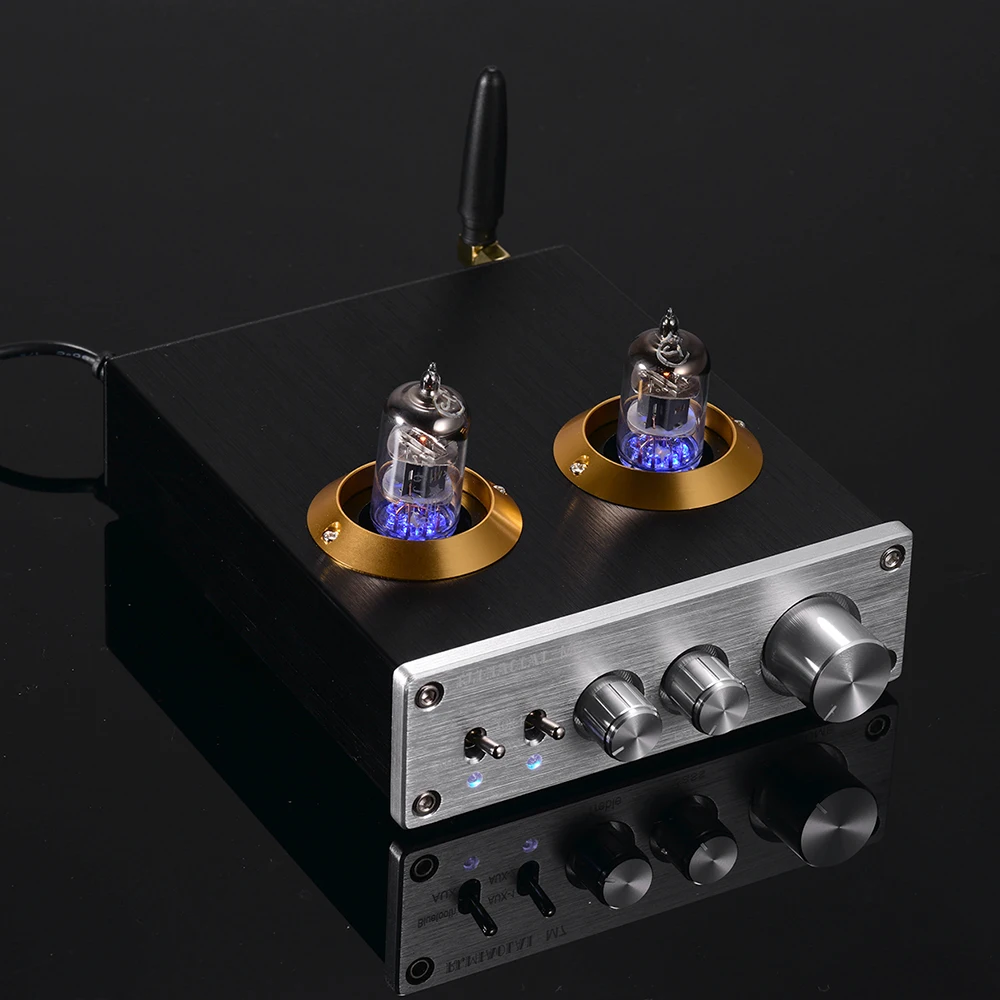 Мини HiFi цифровой аудио-предусилитель стерео-предусилитель с двойными 6J2 Вакуумными Трубками BT AUX входы тройные басы управления