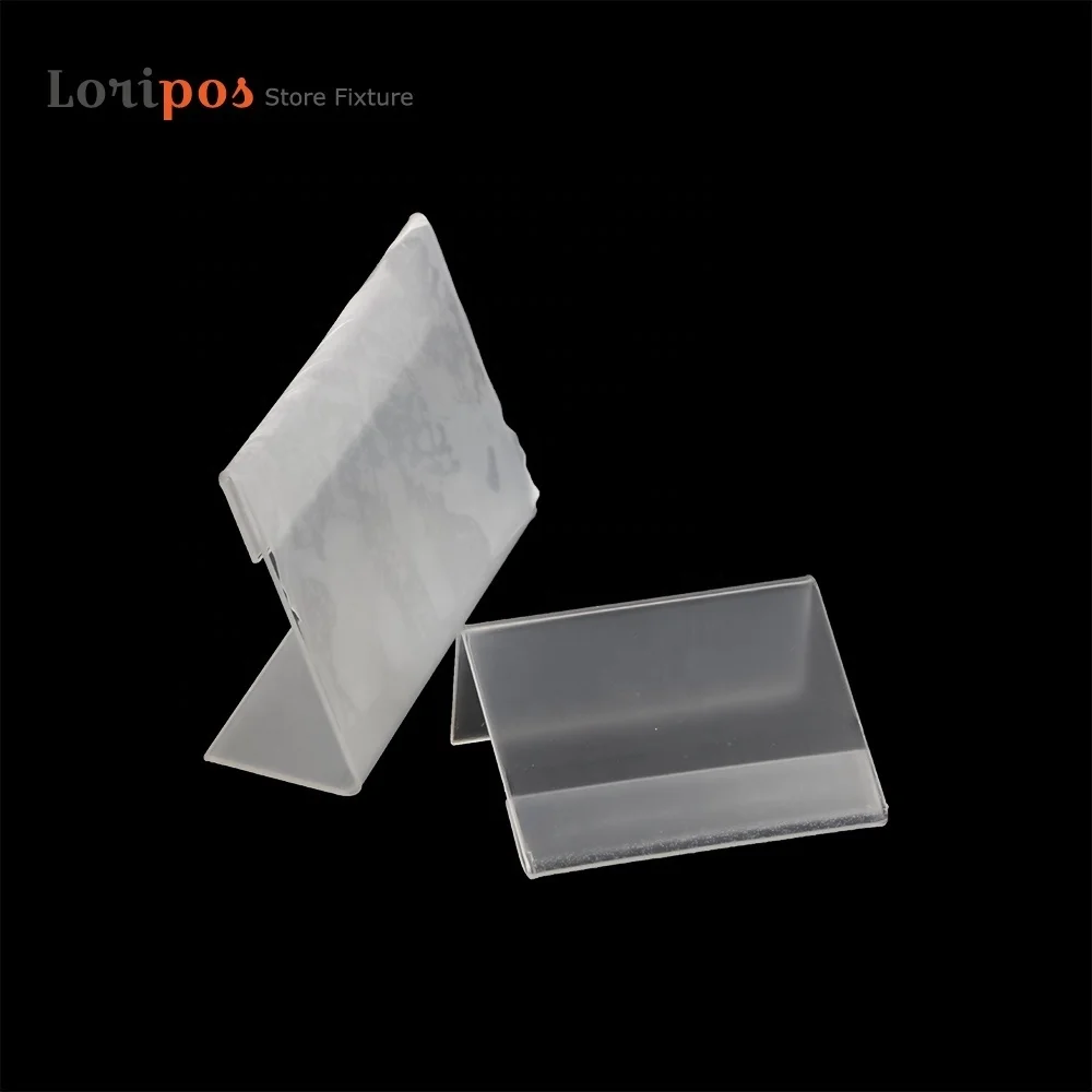Acrylic T1.3mm Clear Frame Plastic Table Sign Price Tag Label Display Paper Promotion Card Holders Small l Shape Stands