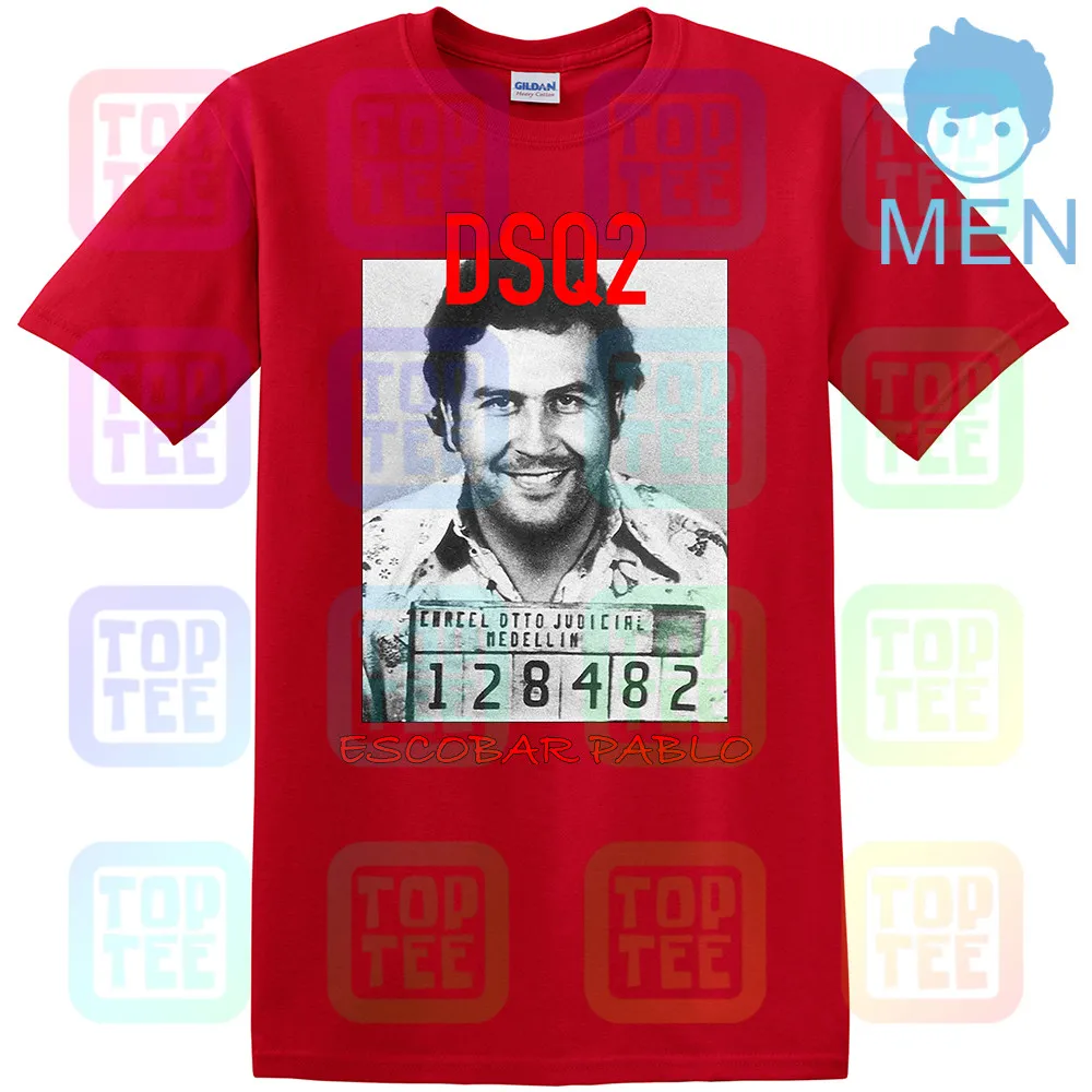 Модная DSQ Мужская черная футболка-Escobar Pablo-идеально подходит для летних топов Мужской Женский унисекс размер: S-3XL - Цвет: MEN-RED