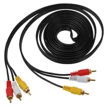 Тройной 3 Мужской RCA Аудио Видео DVD кабель ТВ АВ 2,7 м