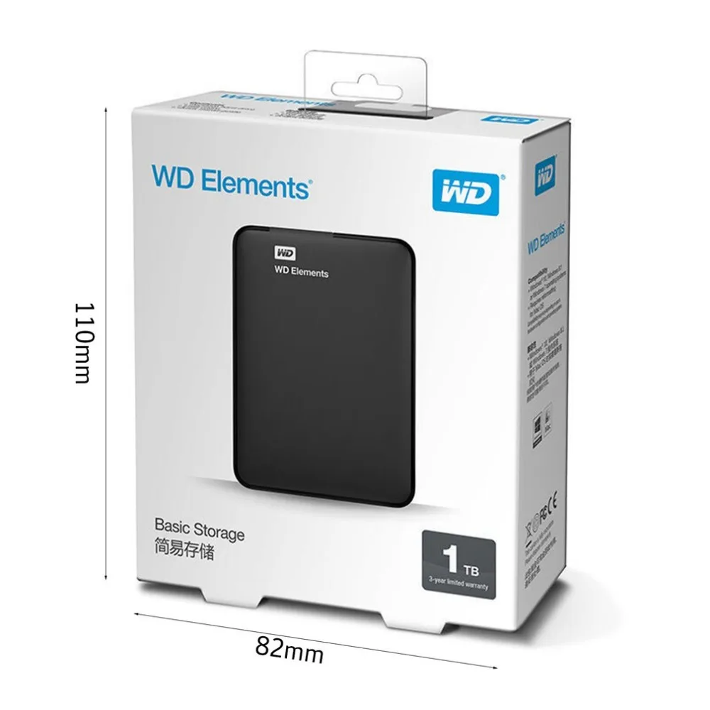 Western Digital WD elements внешний жесткий диск 80 Гб/120 ГБ/160 Гб/250 ГБ/320 Гб жесткий диск USB 3,0 HDD жесткий диск 2,5 дюймов