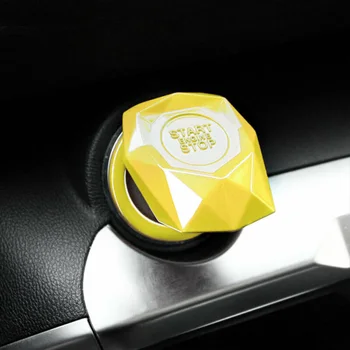 

​Auto Button cover decoration SUV Yellow Accessories Parts Replacement