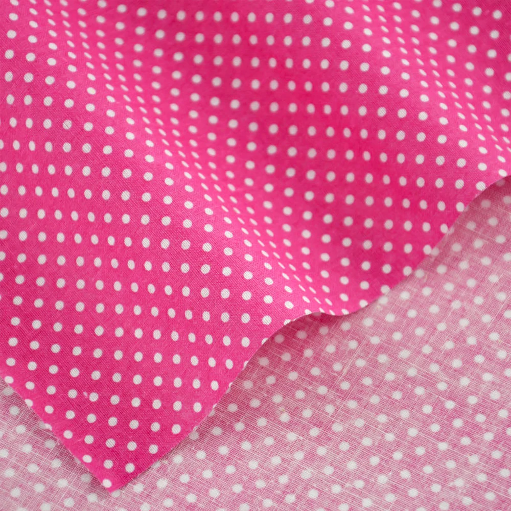 Хлопковая ткань розового цвета в мелкий белый горошек, текстиль для украшения дома, скрапбукинг, шитье кукол, новинка 2016