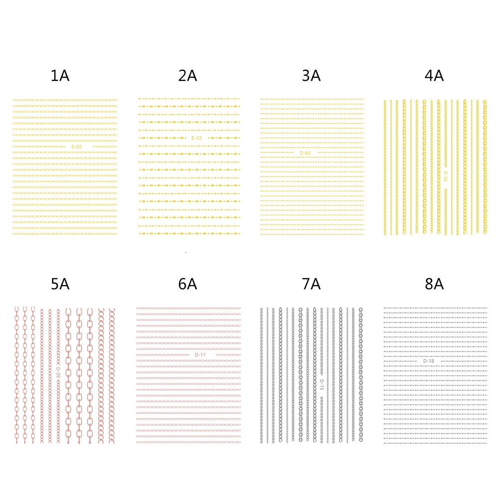 1 лист Золотой 3D стикер для ногтей кривые полосы линии наклейки для ногтей s клейкая полосовая Лента наклейки для ногтей s Переводные картинки розовое золото серебро