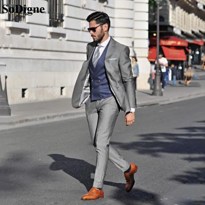 

SoDigne Men Suit Slim Fit Prom Wedding Suits for Men Groom Tuxedo Jacket Pants Set Casual Man Blazer