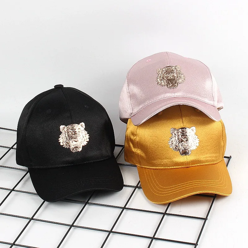 

Europe And America New Style Tiger Head Pattern Baseball Cap Women's Summer Street Fashion Mercerized Cotton Brim Hat Cap