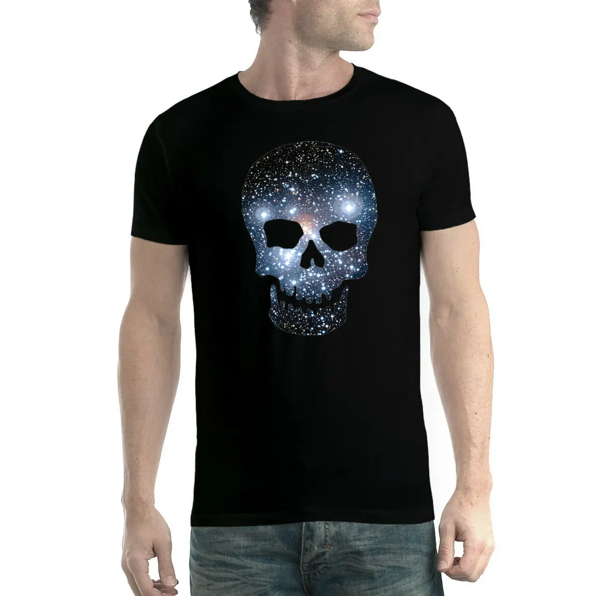 Space Skull Stars Galaxy Men T-shirt S-3XL New | Мужская одежда