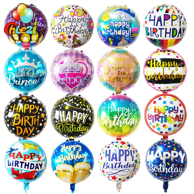 7 stücke 18 Inch Geburtstag Thema Folie Luftballons Helium Runde Ballon Erwachsenen Glückliche Geburtstag Party Dekoration Kinder Baby Dusche Globos – Detail 1