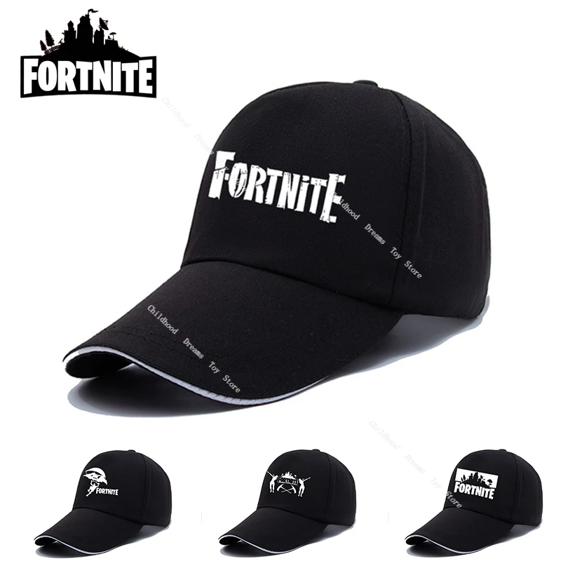 Fortnite-gorra de béisbol con visera para hombre y mujer, sombrero de béisbol con visera ajustable, Color negro liso, a la moda, sombreros deportivos informales para niños