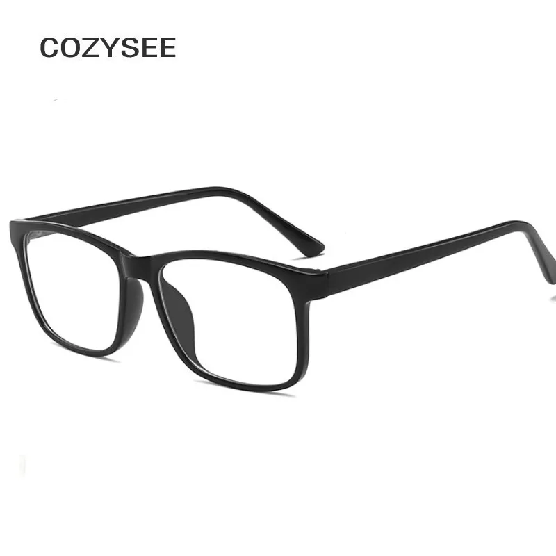 Ретро женские прозрачные очки прозрачные линзы PC Comotuer квадратные оправы для очков для мужчин очки для чтения мужские очки - Цвет оправы: BRIGHT BLACK