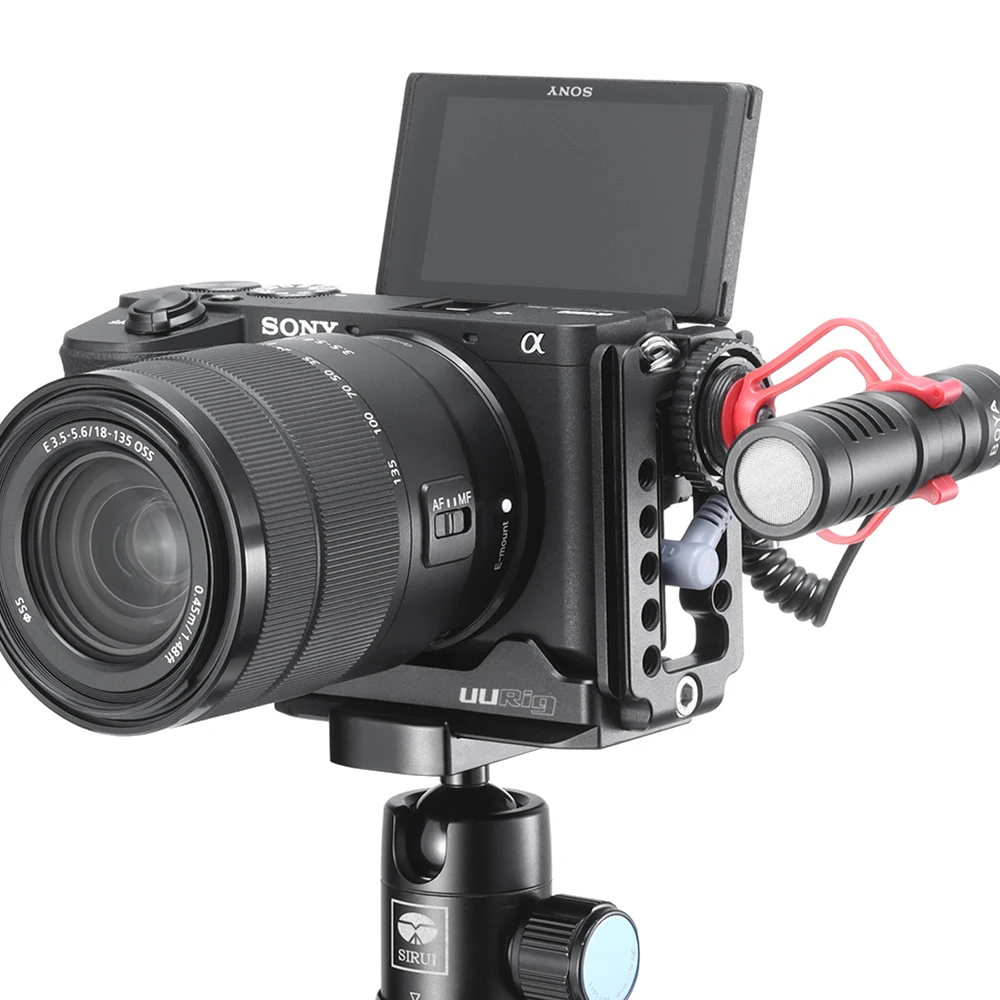 UURig R028 БЫСТРОРАЗЪЕМНАЯ l-пластина для sony A6600 держатель микрофона с холодным башмаком двойной Arca швейцарская БЫСТРОРАЗЪЕМНАЯ пластина