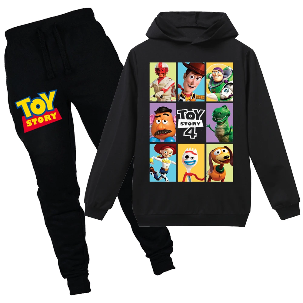 PH1143 Toy story 4/Детская футболка с длинным рукавом, одежда детская одежда на День Благодарения толстовка с капюшоном+ штаны для мальчиков, 2 предмета, толстовки для девочек топы, От 6 до 14 лет - Цвет: PH1143