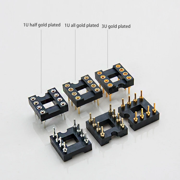 1U half gold 5 шт. 8P Аудио Op Amp позолоченные IC розетки адаптер DIP8 8-контактный разъем DIP разъем - Цвет: 1U half gold