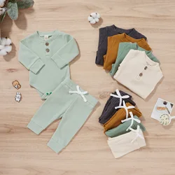 Ensemble de vêtements d'automne et d'hiver pour nouveau né fille et garçon, haut à manches longues et pantalon, tenue pour enfants de 6 12 18 mois 
