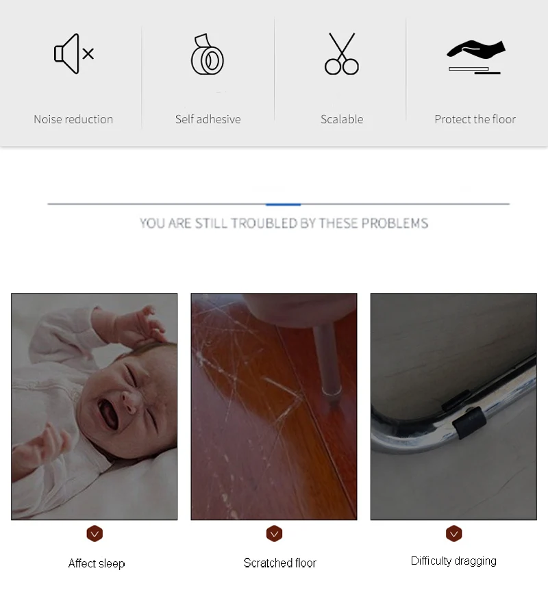 152cm Self Adhesive Furniture Feet Protector Pads Roll Chair Table Leg Felt Pads Cover Strips Anti-slip Mat Wood Floor Protector