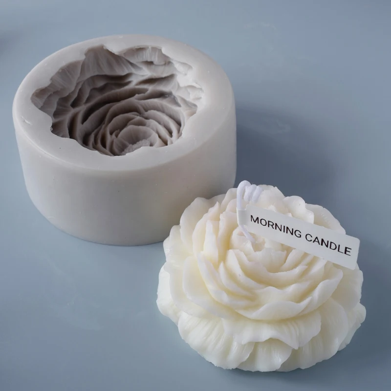 Aromatherapy Candle Mold Handmade Diy Aromatherapy Candle Silicone Mold Large Peony Handmade Soap Model Plaster Mould