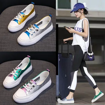 

Small white shoes female leather 2019 spring new Korean version of the summer flat bottom breathable tide shoes fashion color ma