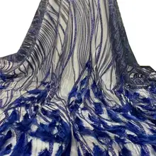 Новинка, высокое качество, африканская жаккардовая ткань, перьевое кружево, французское кружево с блестками, материал для свадебного платья