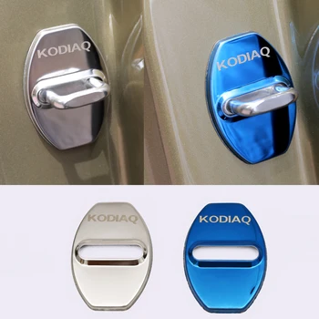 

4pcs KODIAQ Door Protect Buckle Cover Car Door Lock Cover For Skoda KODIAQ OCTAVIA SUPERB FABIA KAMIQ RAPID SKODA Accessories