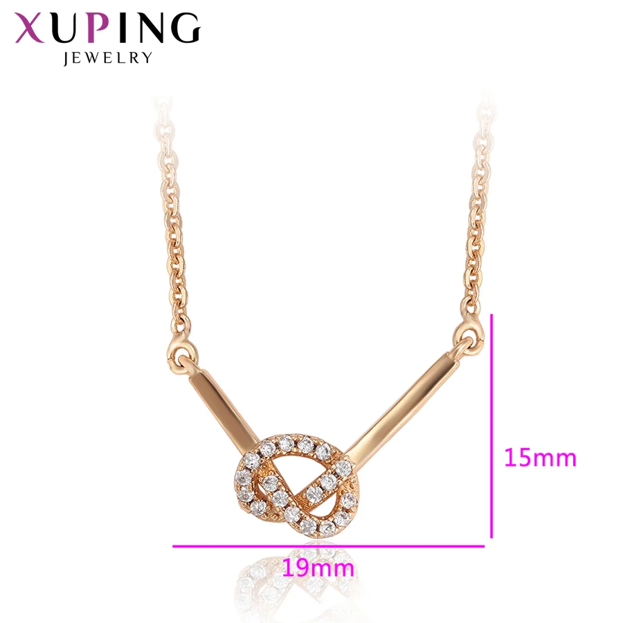 Xuping Fashion Trendy Romantic Geometric New Arrival Plain Necklace Lovely for Women Black Friday Gift S215-46059